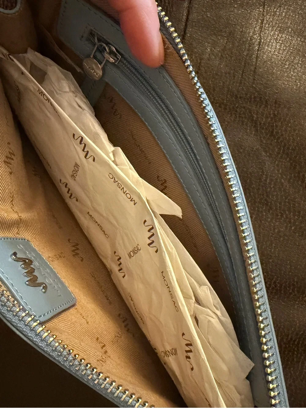 Baby Blue Monsac Small Shoulder Bag